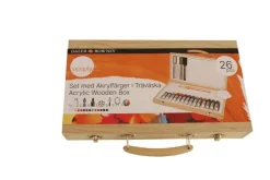 Akrylfärg Simply träväska 26 delar