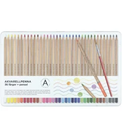 Akvarellpenna 36 färger och pensel