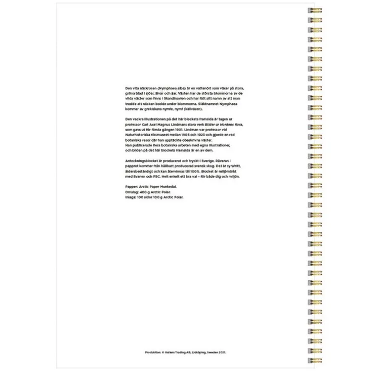 Anteckningsblock A4 linjerad Vit näckros