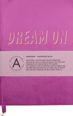 Anteckningsbok A5 "Dream on" rosa