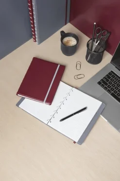 Anteckningsbok A5 Filofax linjerad vinröd