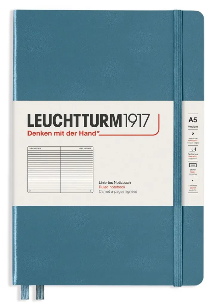 Anteckningsbok A5 Leuchtturm1917 linjerad Stone Blue