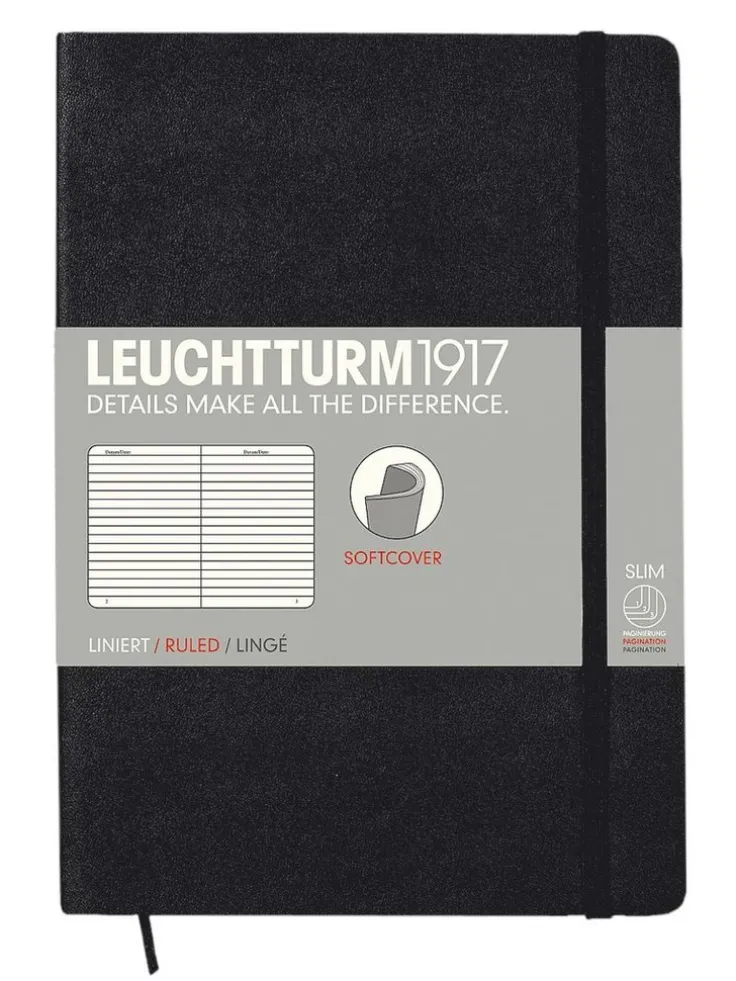Anteckningsbok A5 Leuchtturm1917 linjerad mjuk Black