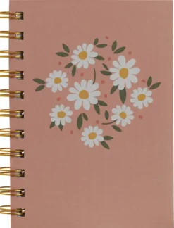 Anteckningsbok A6 linjerad småblom aprikos