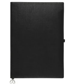 Anteckningsbok A5 linjerad soft med pennhållare svart