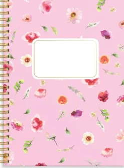 Anteckningsbok A5 linjerad Elin blomma rosa