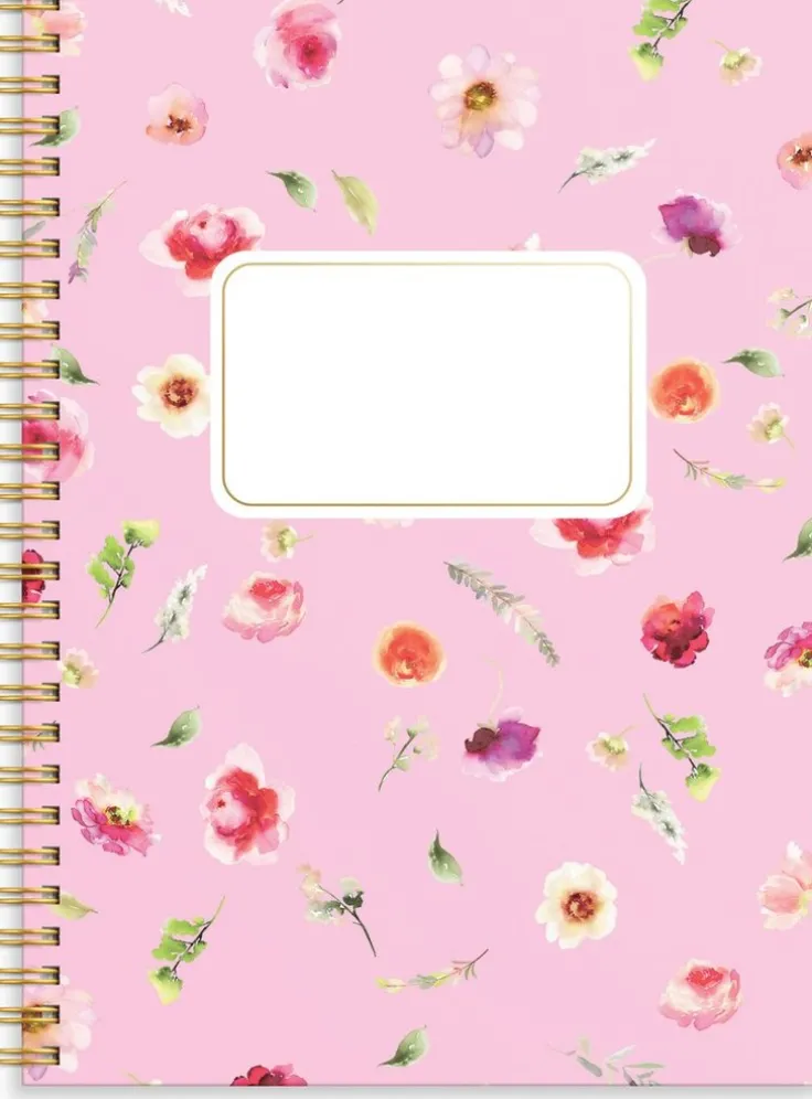 Anteckningsbok A5 linjerad Elin blomma rosa