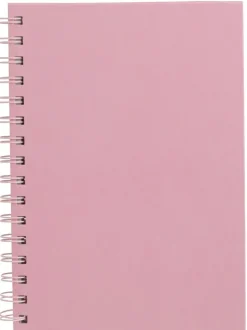 Anteckningsbok A5 linjerad spiral rosa