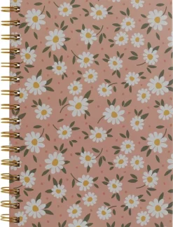 Anteckningsbok A5 linjerad småblom aprikos