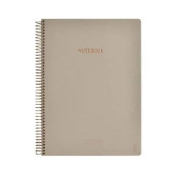 Anteckningsbok A4 linjerad spiral beige