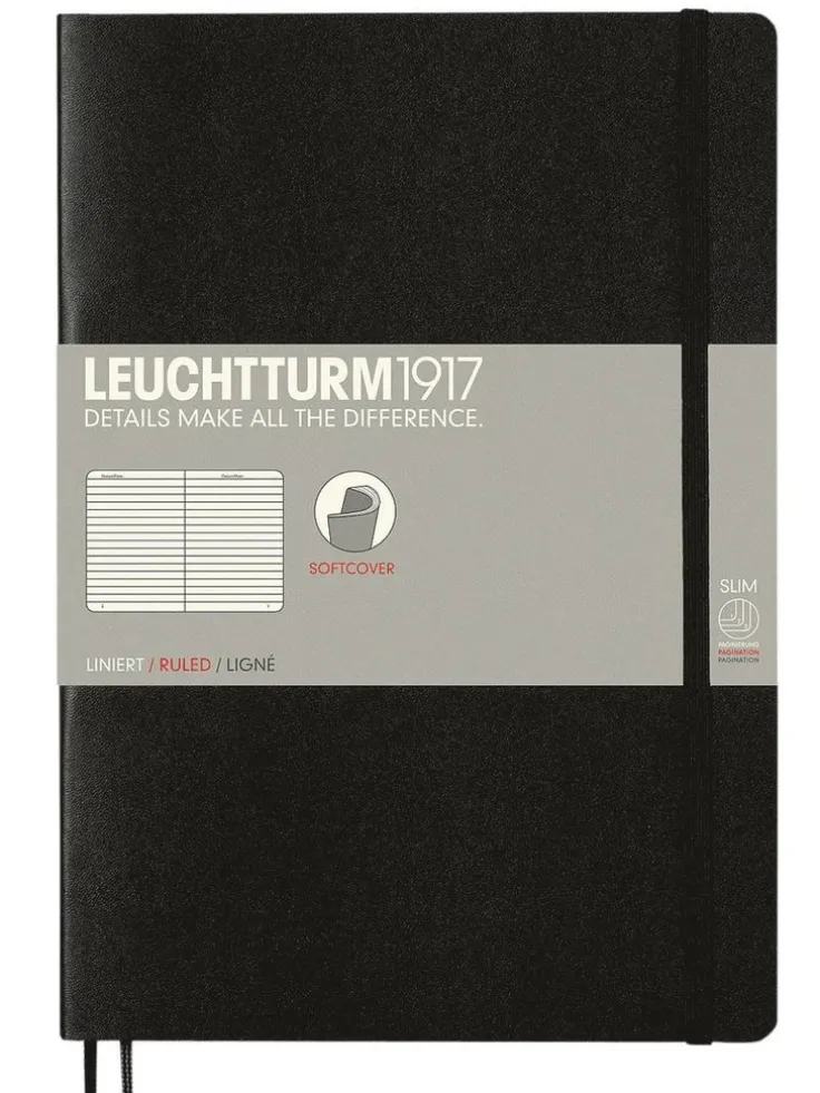 Anteckningsbok B5 Leuchtturm1917 linjerad mjuk Black
