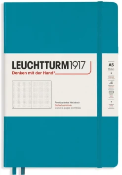 Anteckningsbok Leuchtturm A5 prickad oceanblå