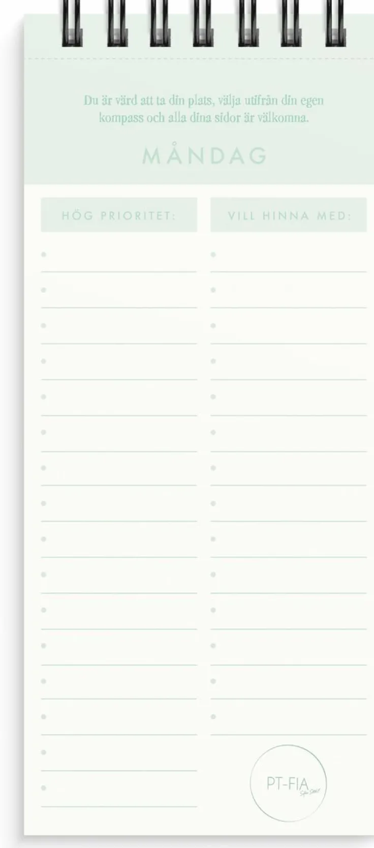 Att göra lista PT-Fia - Sofia Ståhl