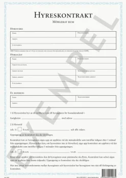 Blankett Hyreskontrakt möblerat rum