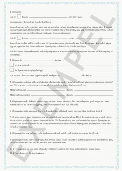 Blankett Hyreskontrakt villa