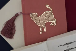 Bokmärke i metall Katt