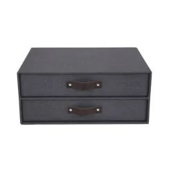 Box m 2 lådor Birger canvas svart