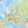 Europa väggkarta Kartförlaget 1:5,5 milj i papptub - LAMINERAD