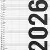 Familjekalender 2026 Black and white 5 kolumner