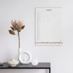 Familjekalender 2026 Illustrerad blomster