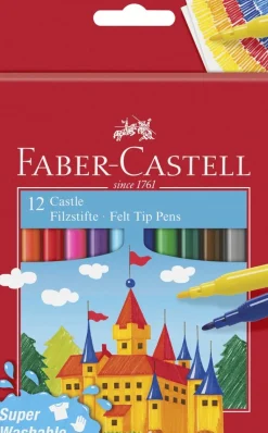 Fiberspetspenna Faber-Castell 12 färger