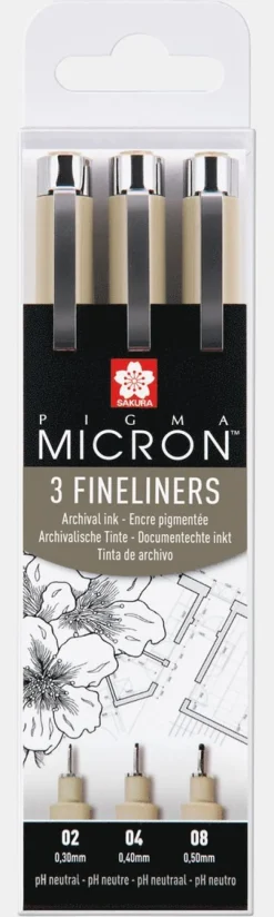 Fiberspetspenna Pigma Micron 3-pack svart
