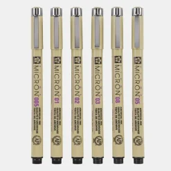 Fiberspetspenna Pigma Micron 6-pack svart