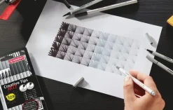 Fiberspetspenna Stabilo Creative Tips Arty 10-pack svart/grå