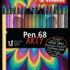Fiberspetspenna Stabilo Pen 68 Arty 18 färger