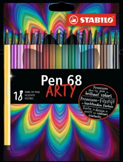 Fiberspetspenna Stabilo Pen 68 Arty 18 färger