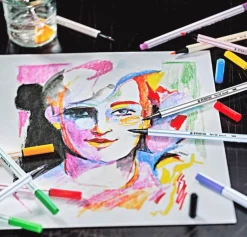 Fiberspetspenna Stabilo Pen68 Brush Arty 12 färger