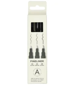 Fineliner 3-pack svart