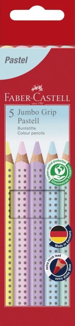 Färgpenna Faber-Castell Jumbo Grip Pastell 5 färger
