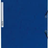 Gummibandsmapp A4 3-klaff kartong blå