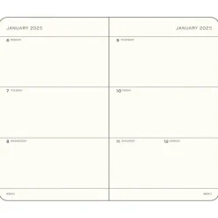 Kalender 2025 A6 Vecka/Uppslag soft Black