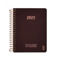 Kalender 2025 A6 vecka/uppslag brun