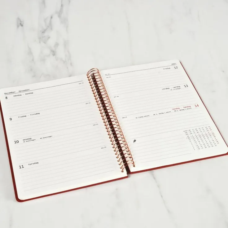 Kalender 2025 A5 vecka/uppslag orange