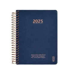 Kalender 2025 A6 vecka/uppslag marinblå