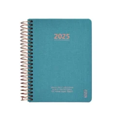 Kalender 2025 A6 vecka/uppslag blå