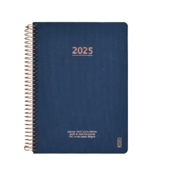 Kalender 2025 A5 vecka/uppslag marinblå