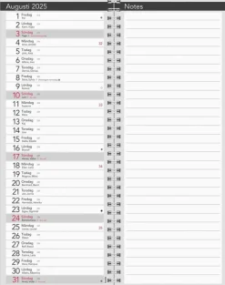 Kalender 2025 Bordskalender Elegant spiral