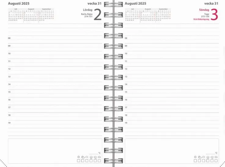 Kalender 2025 Dagbok Textile rosa