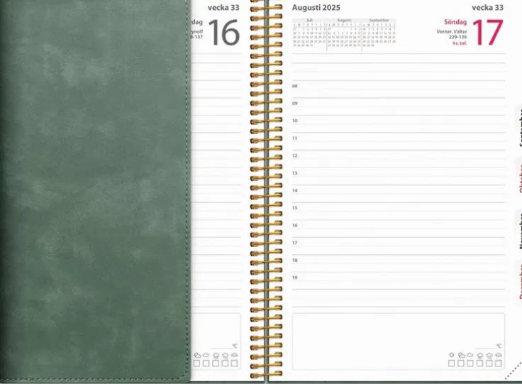 Kalender 2025 Dagbok Twist grön
