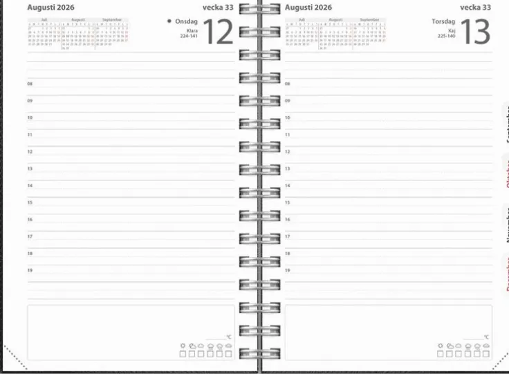 Kalender 2025-2026 Dagbok Twist svart