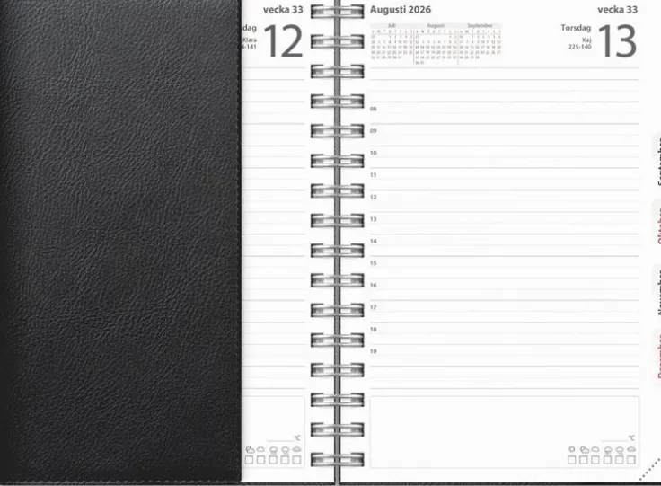 Kalender 2025-2026 Dagbok Twist svart