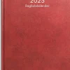 Kalender 2025 Dagbokskalender rött konstläder