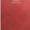 Kalender 2026 Dagbokskalender rött konstläder