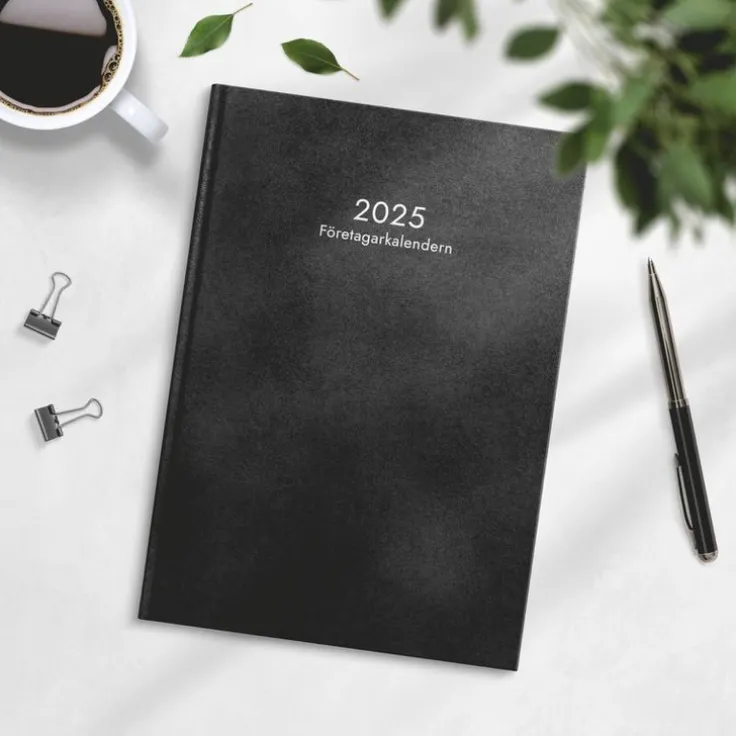 Kalender 2025 Företagarkalendern svart konstläder