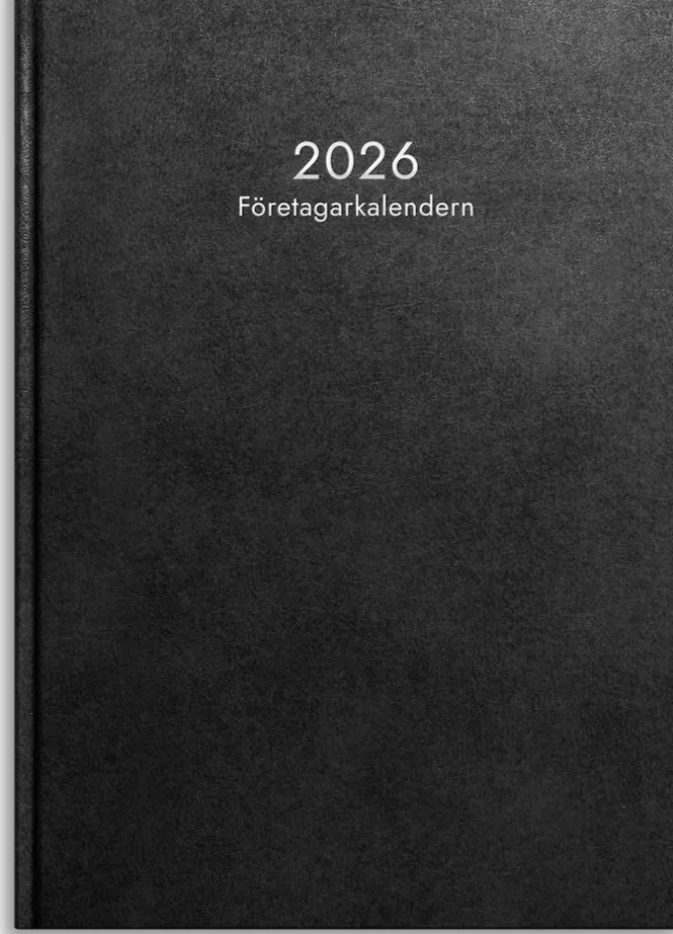 Kalender 2026 Företagarkalendern svart konstläder