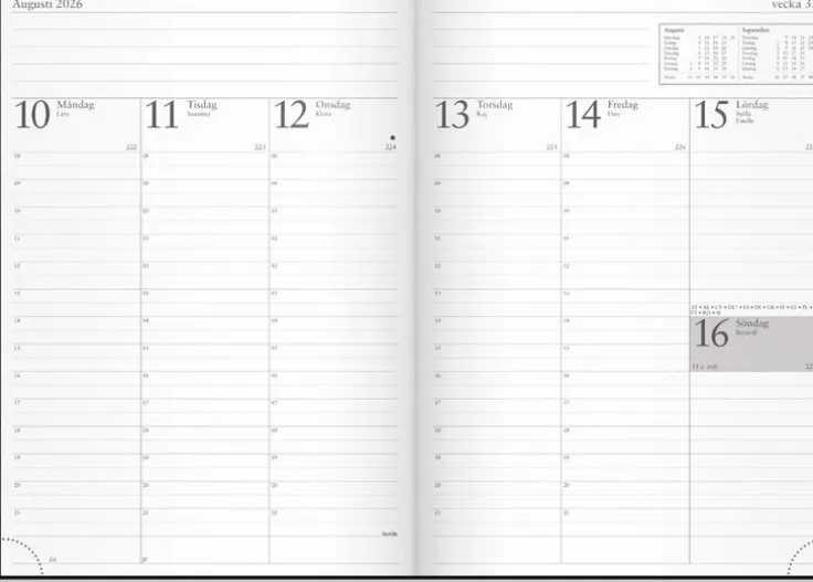 Kalender 2026 Företagarkalendern svart konstläder